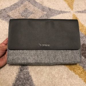 La Prairie Switzerland Grey Felt Cosmetics Bag